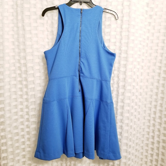 BANANA REPUBLIC💋Blue Ponte Knit Fit & Flare Dress - Picture 4 of 7